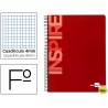 BLOC ESPIRAL LIDERPAPEL FOLIO INSPIRE TAPA EXTRADURA 80H 60G CUADRO 4MM CON MARGEN. ROJO