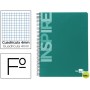 BLOC ESPIRAL LIDERPAPEL FOLIO INSPIRE TAPA EXTRADURA 80H 60G CUADRO 4MM CON MARGEN. VERDE