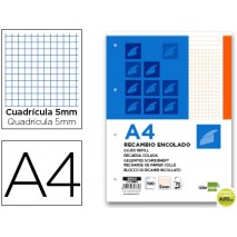 BLOC ENCOLADO LIDERPAPEL CUADRO 5MM NARANJA A4 100 HOJAS 70G/M2