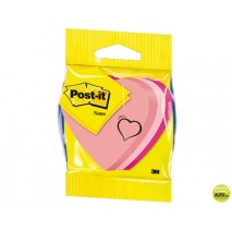 BLISTER PAPELERIA 3M 2007H CUBO DE NOTAS POST-IT TROQUELADO CORAZON 3 COLORES NEON