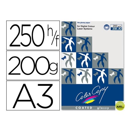 PAPEL FOTOCOPIADORA COLOR COPY GLOSSY DIN A3 200 GRAMOS PAQUETE DE 250 HOJAS