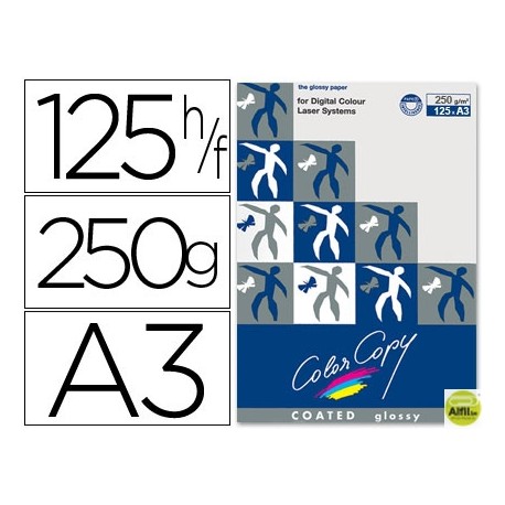 PAPEL FOTOCOPIADORA COLOR COPY GLOSSY DIN A3 250 GRAMOS PAQUETE DE 125 HOJAS