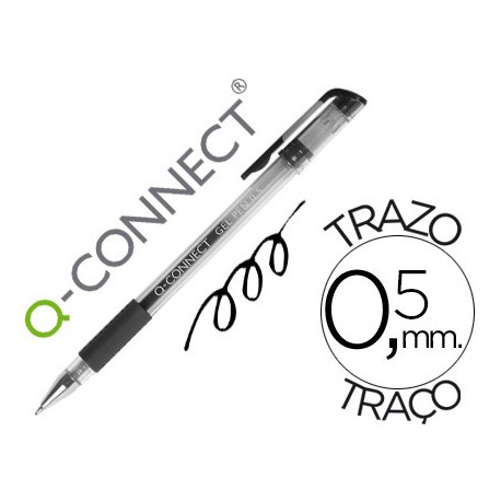 BOLIGRAFO Q-CONNECT TINTA GEL NEGRO 0.7 MM SUJECION DE CAUCHO