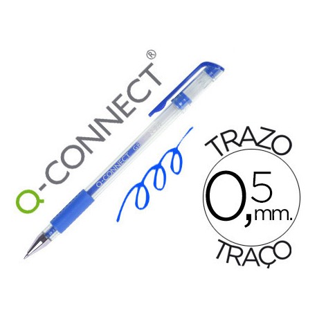 BOLIGRAFO Q-CONNECT TINTA GEL AZUL 0.7 MM SUJECION DE CAUCHO