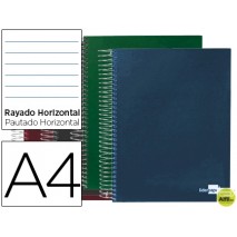 BLOC ESPIRAL LIDERPAPEL A4 MICRO PAPERCOAT TAPA FORRADA 160H 70G HORIZONTAL 5 BANDAS 4 TALADROS. COL