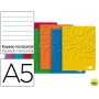 BLOC ESPIRAL LIDERPAPEL A5 MICRO WRITE TAPA CARTONCILLO 80H 60G HORIZONTAL 6 TALADROS. COLORES SURTI