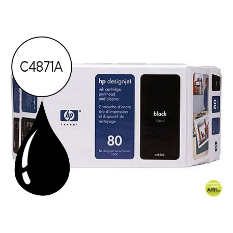INK-JET HP DESIGNJET 1000 SERIES/1000 PLUS SERIES/1050C/1050CM N.80 NEGRO, 175ML.