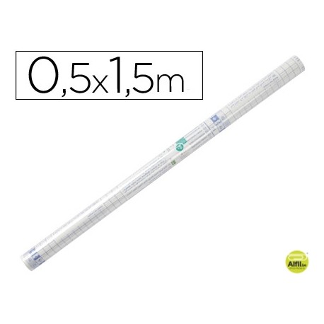 ROLLO PLASTICO ADHESIVO LIDERPAPEL 0,50X1,50 MT. 8O MICRAS FORRALIBROS REMOVIBLE