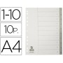 SEPARADOR NUMERICO Q-CONNECT PLASTICO 1-10 JUEGO DE 10 SEPARADORES DIN A4 -MULTITALADRO