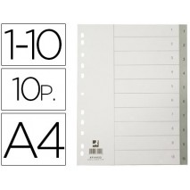 SEPARADOR NUMERICO Q-CONNECT PLASTICO 1-10 JUEGO DE 10 SEPARADORES DIN A4 -MULTITALADRO