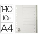 SEPARADOR NUMERICO Q-CONNECT PLASTICO 1-10 JUEGO DE 10 SEPARADORES DIN A4 -MULTITALADRO