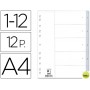 SEPARADOR NUMERICO Q-CONNECT PLASTICO 1-12 JUEGO DE 12 SEPARADORES DIN A4 -MULTITALADRO