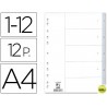 SEPARADOR NUMERICO Q-CONNECT PLASTICO 1-12 JUEGO DE 12 SEPARADORES DIN A4 -MULTITALADRO