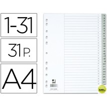 SEPARADOR NUMERICO Q-CONNECT PLASTICO 1-31 JUEGO DE 31 SEPARADORES DIN A4 -MULTITALADRO