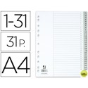 SEPARADOR NUMERICO Q-CONNECT PLASTICO 1-31 JUEGO DE 31 SEPARADORES DIN A4 -MULTITALADRO