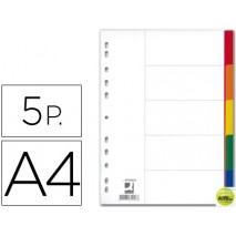SEPARADOR Q-CONNECT PLASTICO JUEGO DE 5 SEPARADORES DIN A4 -MULTITALADRO