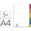 SEPARADOR Q-CONNECT PLASTICO JUEGO DE 5 SEPARADORES DIN A4 -MULTITALADRO