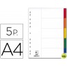 SEPARADOR Q-CONNECT PLASTICO JUEGO DE 5 SEPARADORES DIN A4 -MULTITALADRO