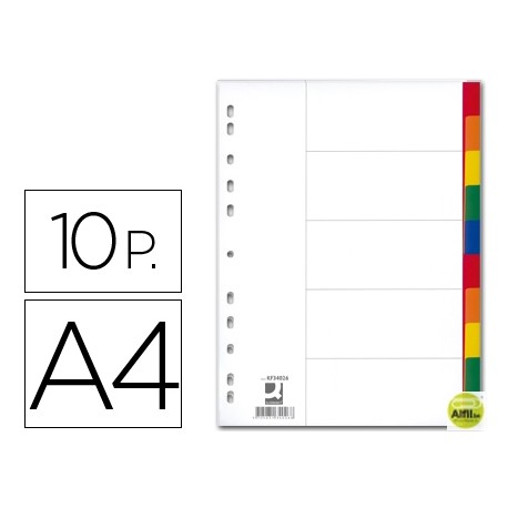 SEPARADOR Q-CONNECT PLASTICO JUEGO DE 10 SEPARADORES DIN A4-MULTITALADRO