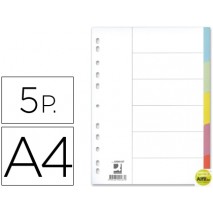 SEPARADOR Q-CONNECT CARTULINA JUEGO DE 5 SEPARADORES DIN A4 -MULTITALADRO