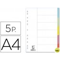 SEPARADOR Q-CONNECT CARTULINA JUEGO DE 5 SEPARADORES DIN A4 -MULTITALADRO