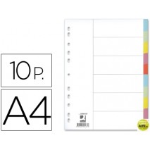 SEPARADOR Q-CONNECT CARTULINA JUEGO DE 10 SEPARADORES DIN A4-MULTITALADRO