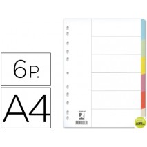 SEPARADOR Q-CONNECT CARTULINA JUEGO DE 6 SEPARADORES DIN A4 -MULTITALADRO