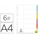 SEPARADOR Q-CONNECT CARTULINA JUEGO DE 6 SEPARADORES DIN A4 -MULTITALADRO