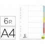 SEPARADOR Q-CONNECT CARTULINA JUEGO DE 6 SEPARADORES DIN A4 -MULTITALADRO