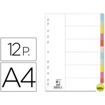SEPARADOR Q-CONNECT CARTULINA JUEGO DE 12 SEPARADORES DIN A4-MULTITALADRO