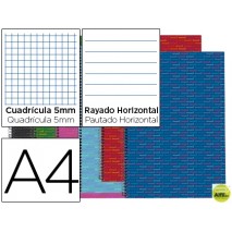 BLOC ESPIRAL LIDERPAPEL A4 MICRO MULTIDISCIPLINA TAPA FORRADA 160H 70G 32H 5MM 128H HORIZONTAL 5 BAN