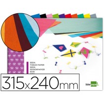 BLOC TRABAJOS MANUALES LIDERPAPEL SEDA 240X315MM 10 HOJAS COLORES SURTIDOS