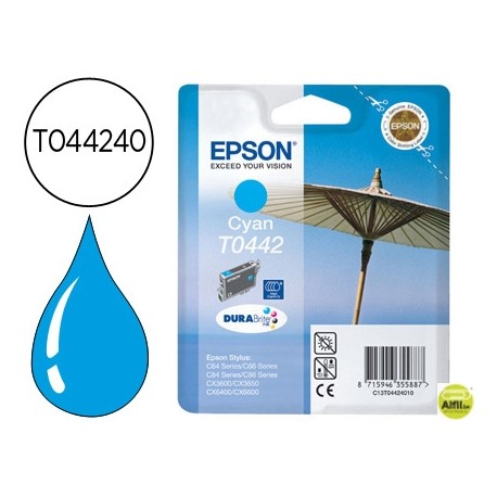 INK-JET EPSON STYLUS C64 66 8486, CX3600 3650 6400 6600 CYANALTA CAPACIDAD DURABRITE 13 ML