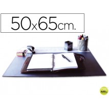 VADE SOBREMESA Q-CONNECT NEGROCON SOLAPAS TRANSPARENTES -50X65 CM