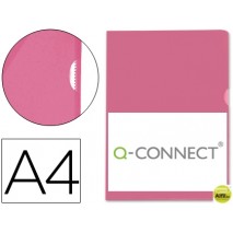 CARPETA DOSSIER UÑERO PLASTICOQ-CONNECT DIN A4 120 MICRAS ROJA