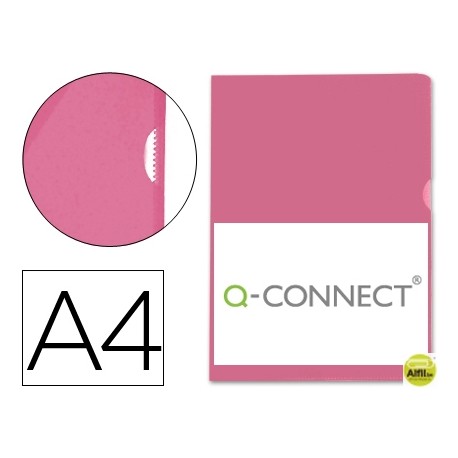 CARPETA DOSSIER UÑERO PLASTICOQ-CONNECT DIN A4 120 MICRAS ROJA
