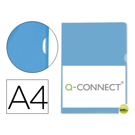 CARPETA DOSSIER UÑERO PLASTICOQ-CONNECT DIN A4 120 MICRAS AZUL