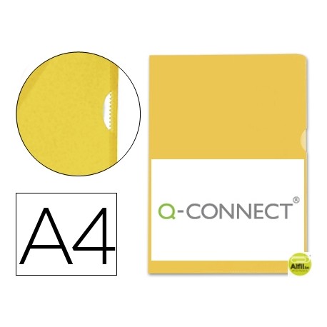 CARPETA DOSSIER UÑERO PLASTICOQ-CONNECT DIN A4 120 MICRAS AMARILLA
