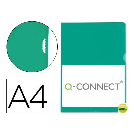 CARPETA DOSSIER UÑERO PLASTICOQ-CONNECT DIN A4 120 MICRAS VERDE