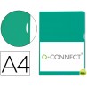 CARPETA DOSSIER UÑERO PLASTICOQ-CONNECT DIN A4 120 MICRAS VERDE