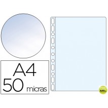 FUNDA MULTITALADRO Q-CONNECT DIN A4 50 MC CRISTAL PRESENTACION CAJA DE CARTON