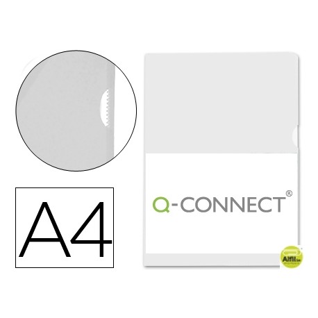CARPETA DOSSIER UÑERO PLASTICOQ-CONNECT DIN A4 120 MICRAS TRANSPARENTE