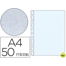 FUNDA MULTITALADRO Q-CONNECT DIN A4 50 MICRAS -BOLSA DE 10 UNIDADES