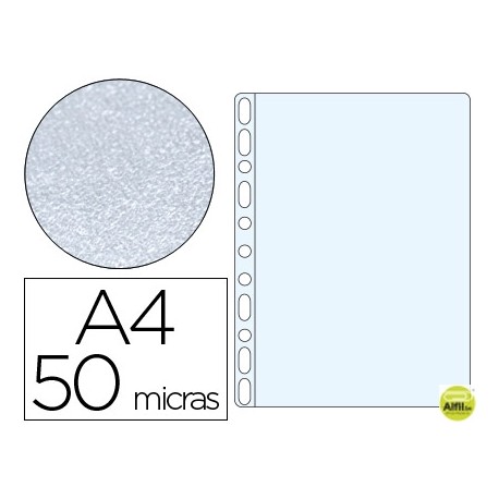 FUNDA MULTITALADRO Q-CONNECT DIN A4 50 MICRAS -BOLSA DE 10 UNIDADES