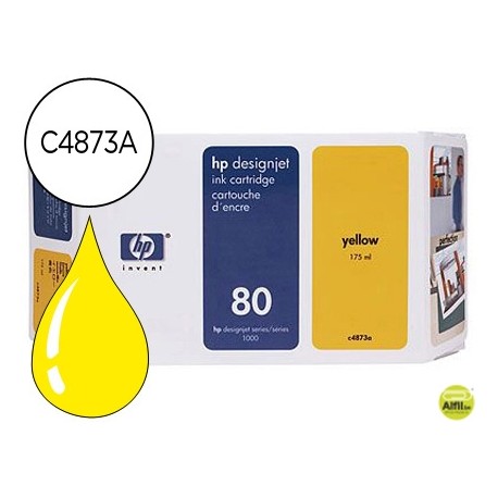 INK-JET HP DESIGNJET 1000SERIES/1000 PLUS SERIES/1050C/1055CM/ N.80 AMARILLO, 175ML.