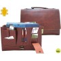 CARTERA PORTAFOLIOS ARTESANIA DE PIEL CON BROCHE MEDIDAS 37X26,2X7,6 CM.