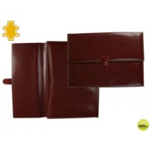 CARPETA PORTAFOLIOS ARTESANIA DE POLIPIEL CON BROCHE MEDIDAS 36,5X26,5X3,5 CM. CUERO OSCURO