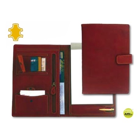 CARPETA PORTAFOLIOS ARTESANIA CUARTO CON BOCHE PIEL MEDIDAS 27,5X19X3 CM.