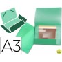CARPETA BEAUTONE PORTADOCUMENTOS 44803 SOLAPAS POLIPROPILENO DIN A3 VERDE -SERIE FROSTY -LOMO FLEXIB