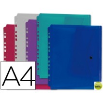 CARPETA BEAUTONE DOSSIER BROCHE 36669 POLIPROPILENO DIN A4 PACK DE 5 COL.SURTIDOS TRANSPARENTES MULT